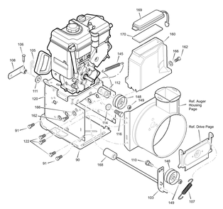 Frame Diagram and Parts List for 633134X54A 2002 Briggs and Stratton Snow Blower